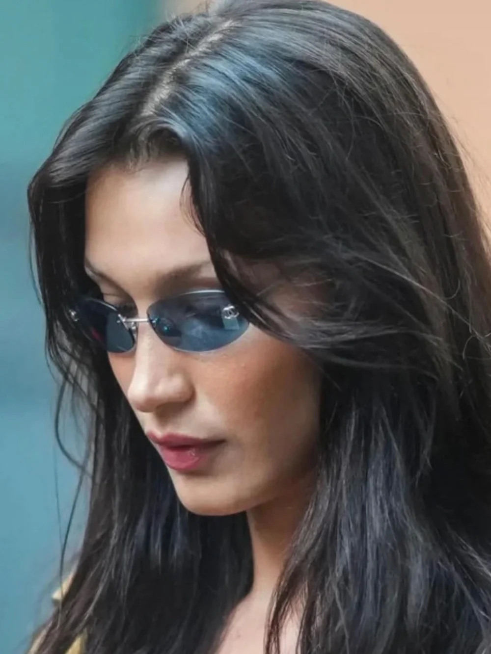 RARE 💫 vintage Chanel blue rimless sunglasses.